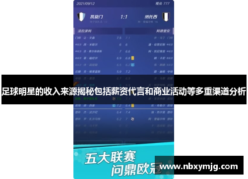 足球明星的收入来源揭秘包括薪资代言和商业活动等多重渠道分析